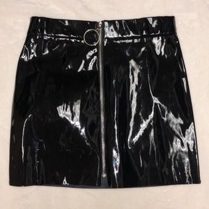 Black shiny skirt